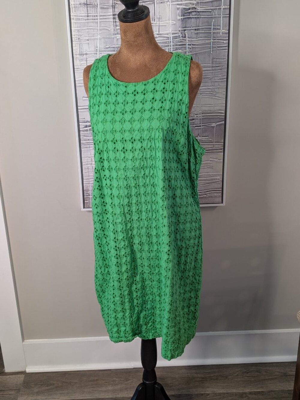 Crown & Ivy size 16 Green Eyelet Summer Dress